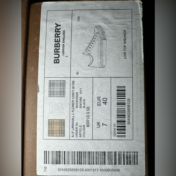 BURBERRY SNEAKERS EUROPEAN 40 A:LF LARKHALL L FLOWER: - Picture 8 of 8